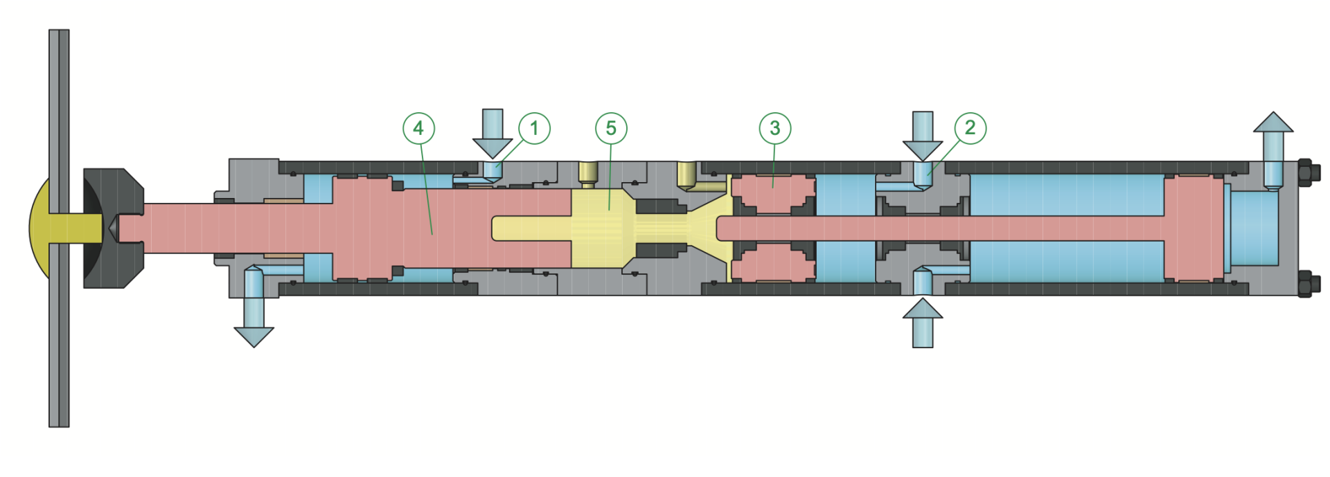 How EMG hydropneumatic presses work, explanatory diagram