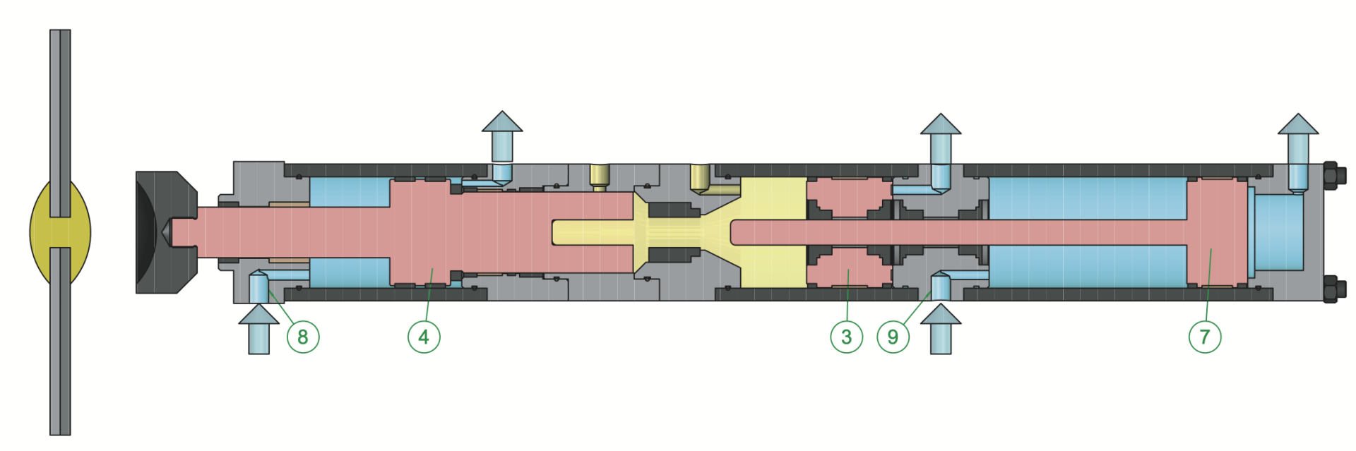 Part 3 of EMG hydropneumatic press operation, return stroke